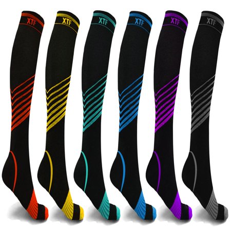 6-Pair Sport Compression Socks for Men and Women Knee High - made for ...