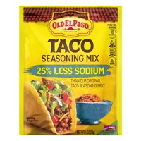 (4 Pack) Old El Paso Taco 25% Less Sodium Seasoning Mix, 1 oz