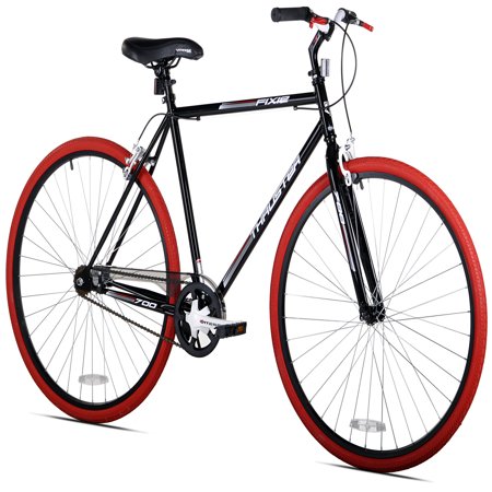 Kent 700c Thruster Fixie Men's Bike, Black/Red, For Height Sizes 5'4