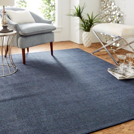 Mainstays Titan Solid Area Rug, Navy, 3' x 5' (Best Area Rugs For Pets)