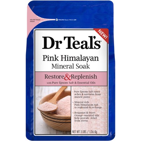 - Dr Teal's Pure Himalayan Mineral Soak, Restore & Replenish with Pure Epsom Salt & Essential Oils, 3 lb