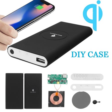 Diy Cell Phone QI Power Bank Charger DIY Case Kit Wireless Charging USB Type-C for Samsung Galaxy Note 8 S9/S8/S8 Plus/S7 Edge/S7 & all chargingpad Qi-Enabled Cell Phone ()