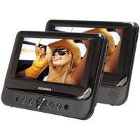Sylvania, 7" Dual Screen Portable DVD Player, Black