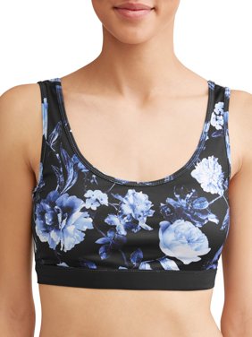 Floral Athleisure Bra Women's (Indigo/Caviar)