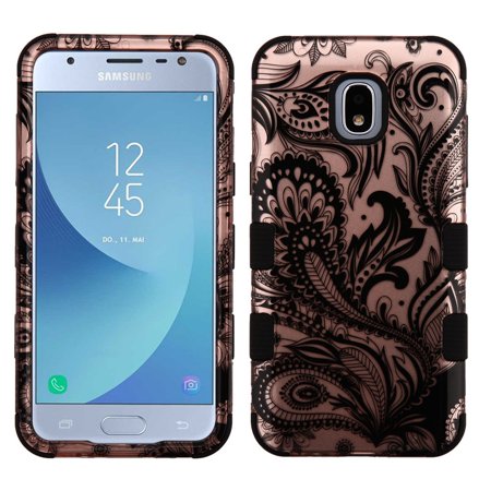 - TUFF Hybrid Series Phone Protector Cover Case and Atom Cloth for Samsung Galaxy Express Prime 3 (AT&T) - 2D Paisley Flowers