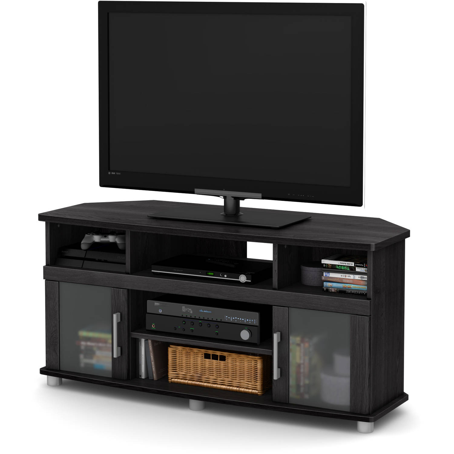 South Shore City Life Corner TV Stand for TVs up to 50'', Grey Oak