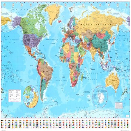 World Map 2015 Poster - Walmart.com