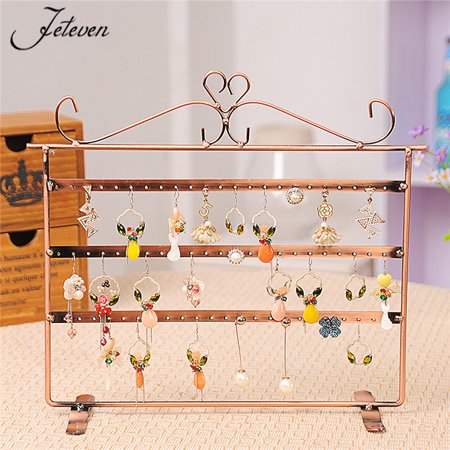 - 72 Holes Earrings Necklace Jewelry Display Metal Stand Rack Holder Organizer Stylish Appearance Excellent Workmanship