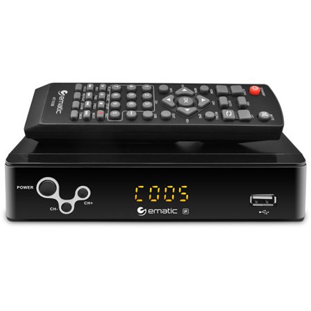 Ematic AT103B Digital Converter Box with LED Display and Recording (Best Digital Tv Tuner Converter Box)