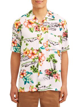 George Short Sleeve Rayon Woven Shirt Up to 5XL