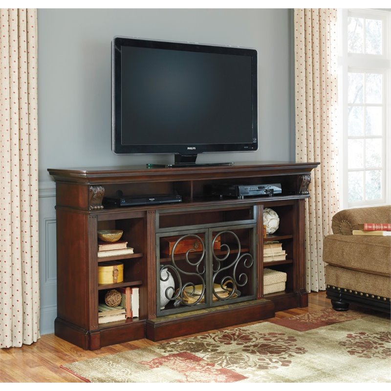 Ashley Alymere 72'' TV Stand in Rustic Brown