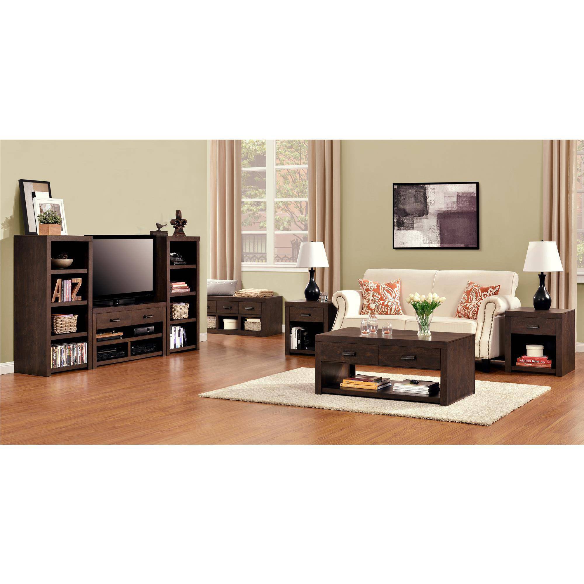 Altra Westbrook Media Storage Bookcase, Dark Walnut