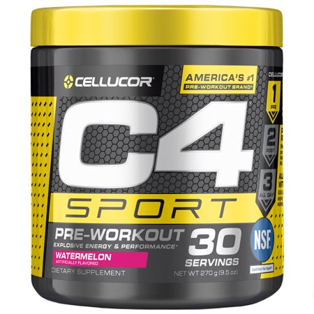 Cellucor C4 Sport Pre Workout Powder, Energy Drink with Creatine Monohydrate & Beta Alanine, Watermelon, 30 (Best Organic Pre Workout)