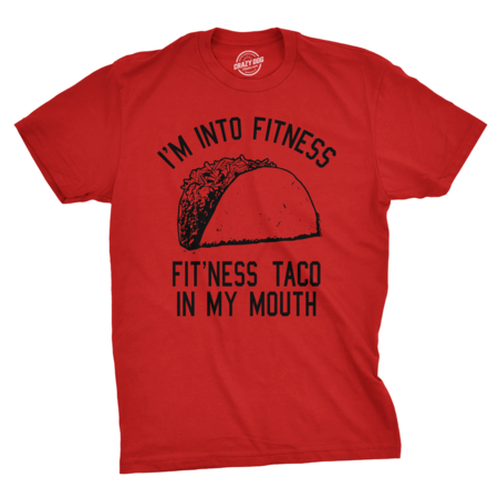 Mens Fitness Taco Funny T Shirt Humorous Gym Mexican Food Tee For