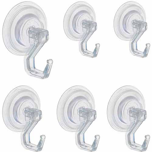 InterDesign Power Lock Bathroom Shower Plastic Suction Cup Hooks for
