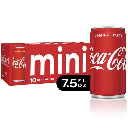 Coca-Cola Mini Can Soda, 7.5 Fl Oz, 10 Count (Top 10 Best Sodas)