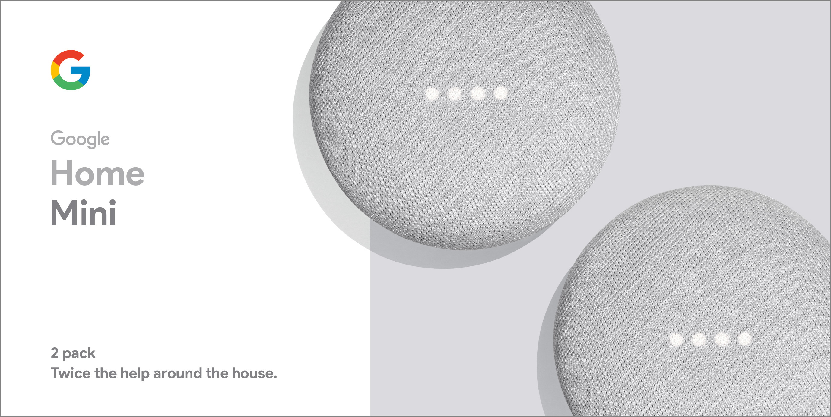 Google Home Mini – Chalk, 2-Pack