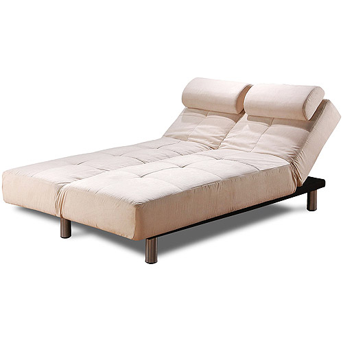 Atherton Home Manhattan Convertible Futon Sofa Bed and Lounger, Pearl