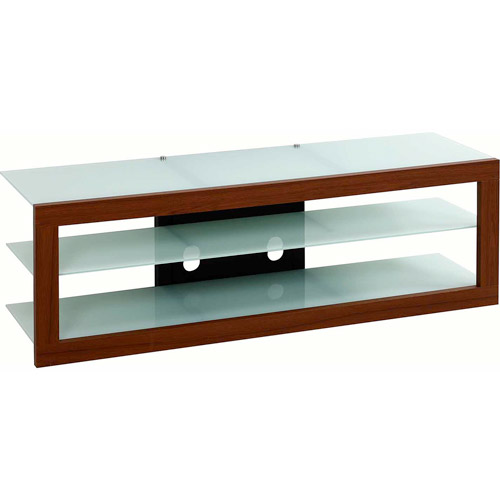 Techni Mobili Frosted Glass and Mahogany TV Stand for LCD TVs up to 65''