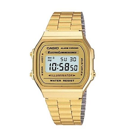 - Casio Men's 'Vintage' Digital Illuminator Gold-Tone Stainless Steel Watch A168WG-9
