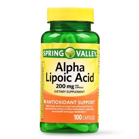 - Spring Valley Alpha Lipoic Acid Capsules, 200 mg, 100 Ct