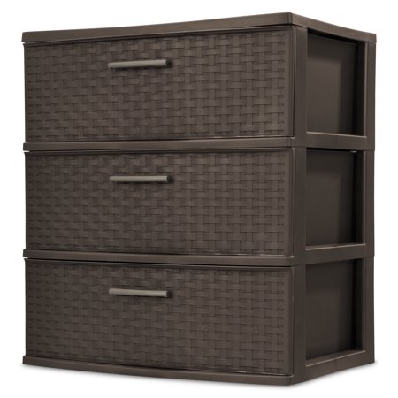 Sterilite, 3 Drawer Wide Weave Tower, Espresso (Best Storage Ideas For Small Bedrooms)