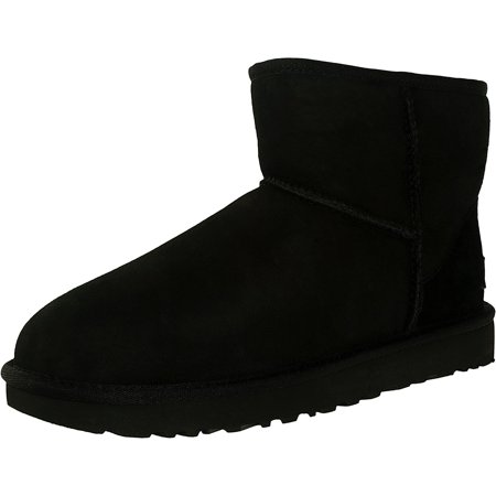 - Ugg Women's Classic Mini II Leather Black Ankle-High Suede Boot - 9M