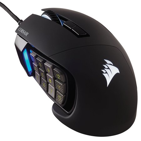 Corsair Scimitar Pro RGB MMO 16,000 DPI Optical Sensor 12 Programmable Side Buttons Gaming Mouse -