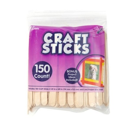 Kids Craft Wooden Craft Sticks, 150 Piece