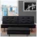 Chelsea Faux Leather Futon Sofabed, Black