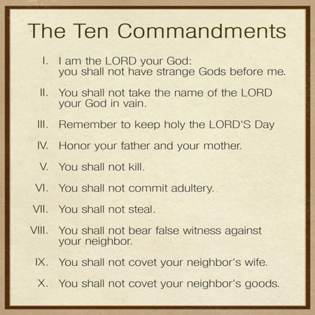 commandments catholic ten print wall