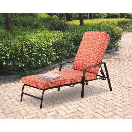 Mainstays Outdoor Chaise Lounge, Orange Geo (Best Office Lounge Chair)