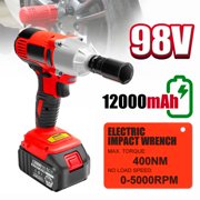Electric 1 2 Impact Wrenches 400nm 98v Cordless Lithium Ion Electric Impact Wrench Brushless Motor 2 Battery Portable Christmas