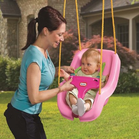 - Little Tikes 2-in-1 Snug 'n Secure Swing - Pink (Brown Box)