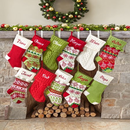 Personalized Snowflake Knit Christmas Stocking, Available in 11 Designs ...