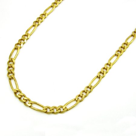 14K Yellow Gold Men Women's 1.25MM Classic Figaro Link Chain Necklace Lobster Clasp, 16 to 22