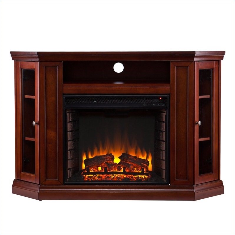 Southern Enterprises Ponoma Convertible Media Electric Fireplace in Mahogany