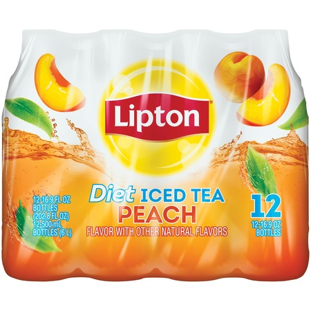 (2 Pack) Lipton Diet Peach Iced Tea, 16.9 Fl Oz, 12 (Best American Tea Brands)