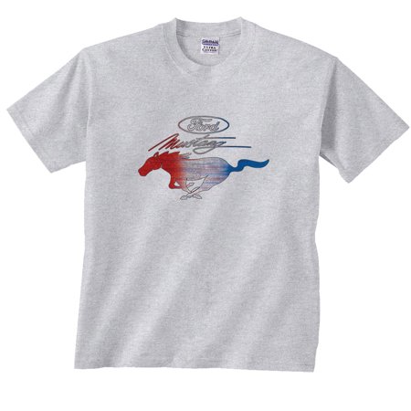 Mustang White Shirt - Ford Mustang Red White Blue T-Shirt