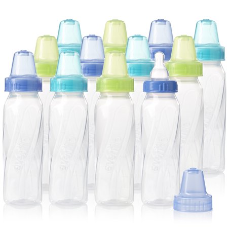 Evenflo Feeding Classic Clear BPA-Free Plastic Baby Bottle - 8oz, Teal/Green/Blue,