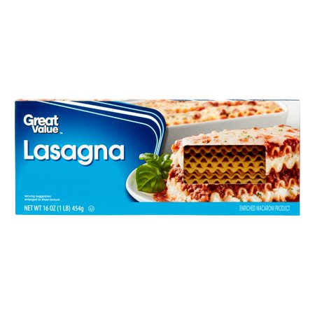 (6 Pack) Great Value Lasagna, 16 oz (Best Lasagna Recipe With No Boil Noodles)