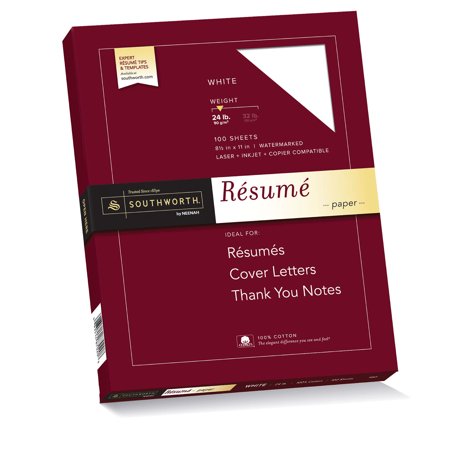 Southworth 100% Cotton Resume Paper, 8.5” x 11", 24 lb ...