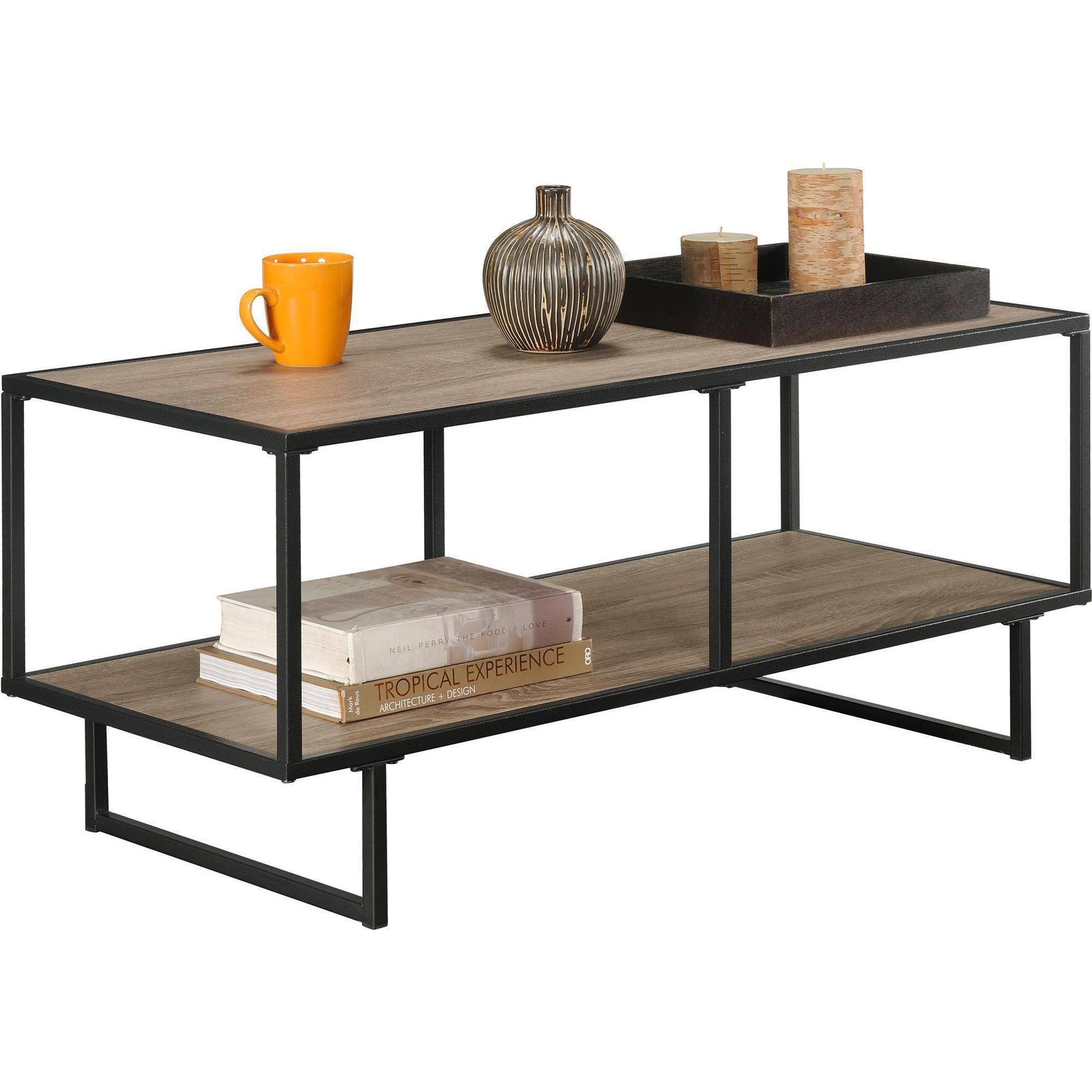 Emmett Sonoma TV Stand/Coffee Table with Metal Frame for TVs up to 42'', Oak/Gunmetal Gray