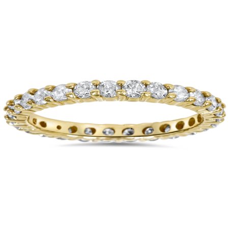 - 1 1/2ct Prong Diamond Eternity Ring 14K Yellow Gold