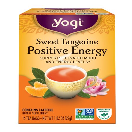 (6 Boxes) Yogi Tea, Sweet Tangerine Positive Energy Tea, Tea Bags, 16 Ct,