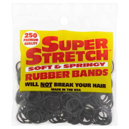 Clear Rubber Bands - Spartan Super Stretch Rubber Bands, Black, 250ct