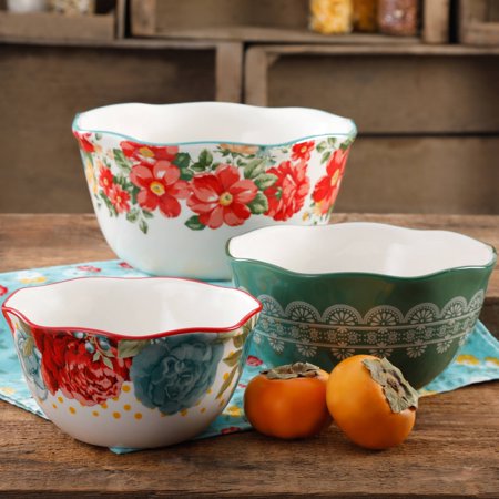 The Pioneer Woman Vintage Floral 3-Piece Nesting Bowl Set