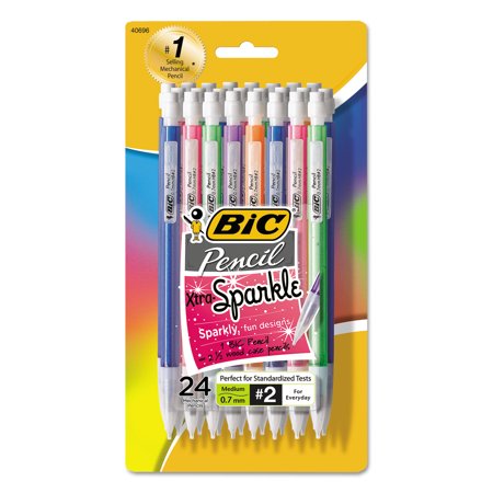 Energize Deluxe Mechanical Pencils Bic Xtra-Sparkle Mechanical Pencil, Medium Point (0.7mm), Assorted Barrel Colors, 24 Count ()