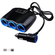 Multiple Socket Car Chargers Eeekit Automotive 3 Socket Car Multi Cigarette Lighter Splitter With Usb Charger Adapter