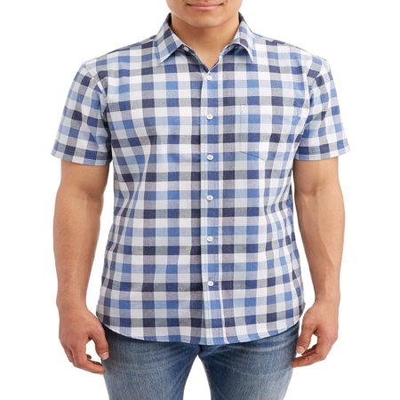 - Lee Men's Plaid Short Sleeve Casual Stretch Button Down Shirt, Available Up to Size 2XL
